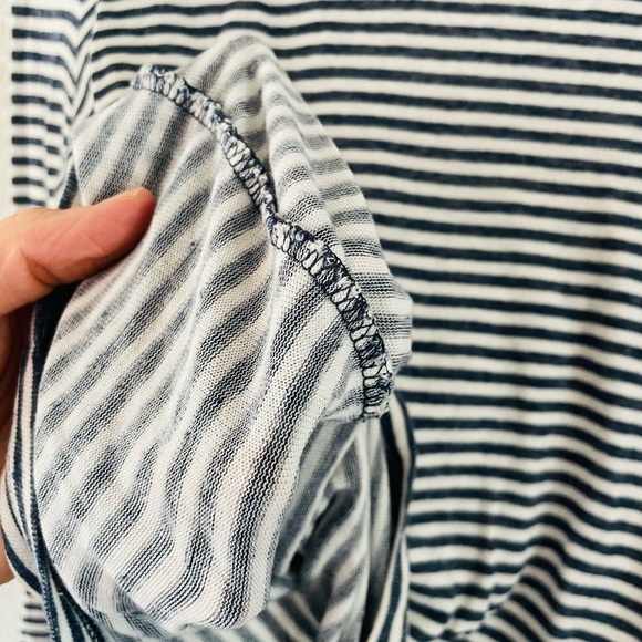 Madewell Navy & White Stripe Side Tie Long Sleeve Top - Picture 7 of 9